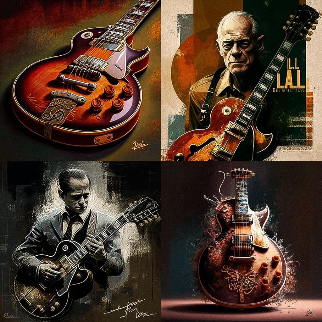 Les Paul style, Midjourney V4, render 1 of 4