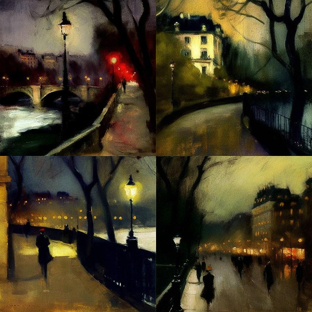 Lesser Ury style, Midjourney V4, render 1 of 4