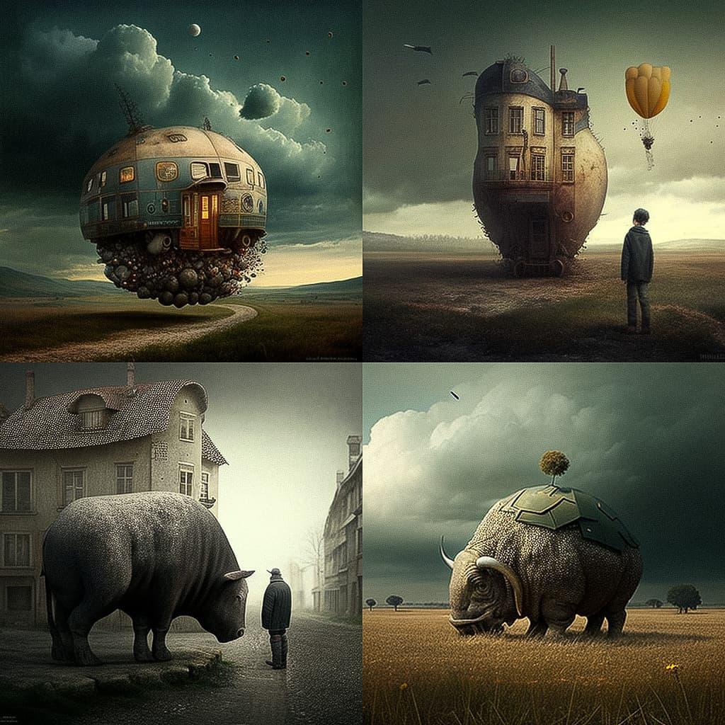 Leszek Bujnowski style, Midjourney V4, render 1 of 4