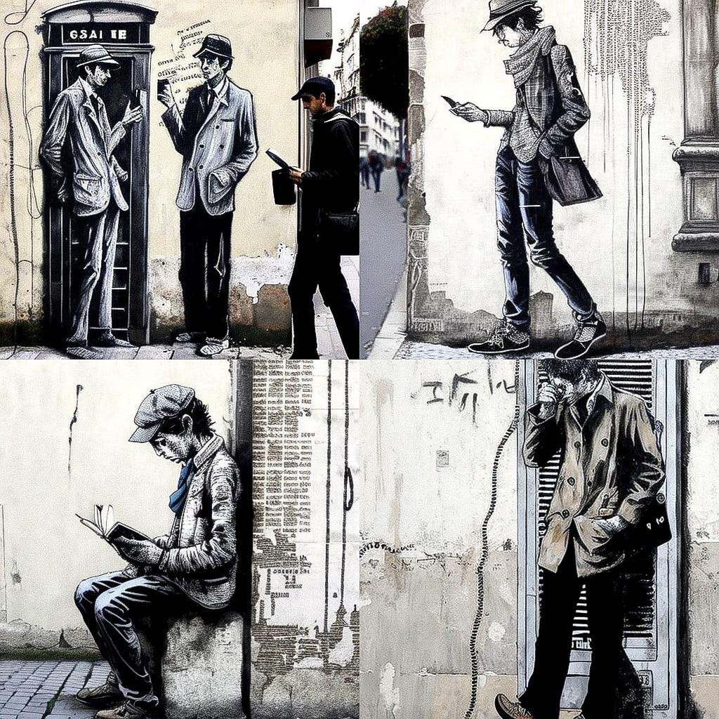 Levalet style, Midjourney V4, render 1 of 4