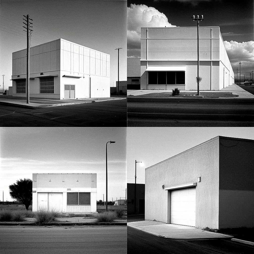 Lewis Baltz style, Midjourney V4, render 1 of 4