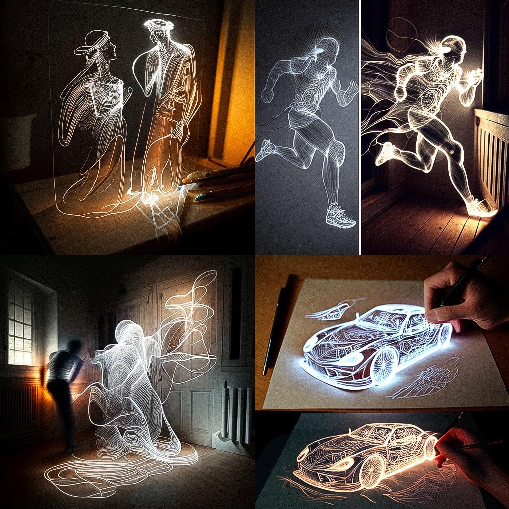 Light tracing style, Midjourney V4, render 1 of 4
