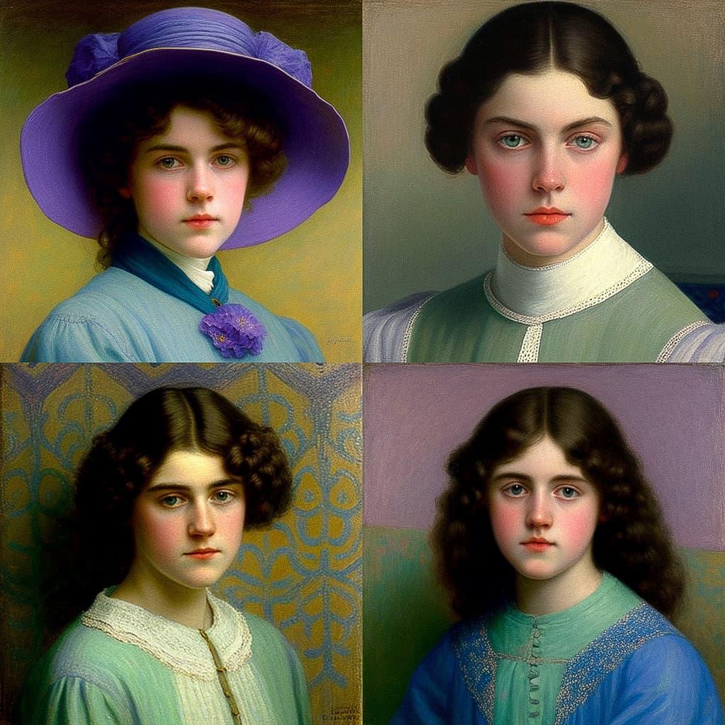 Lilla Cabot Perry style, Midjourney V4, render 1 of 4