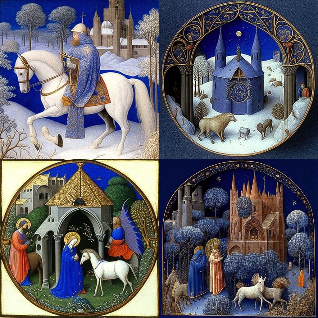Limbourg brothers style, Midjourney V4, render 1 of 4