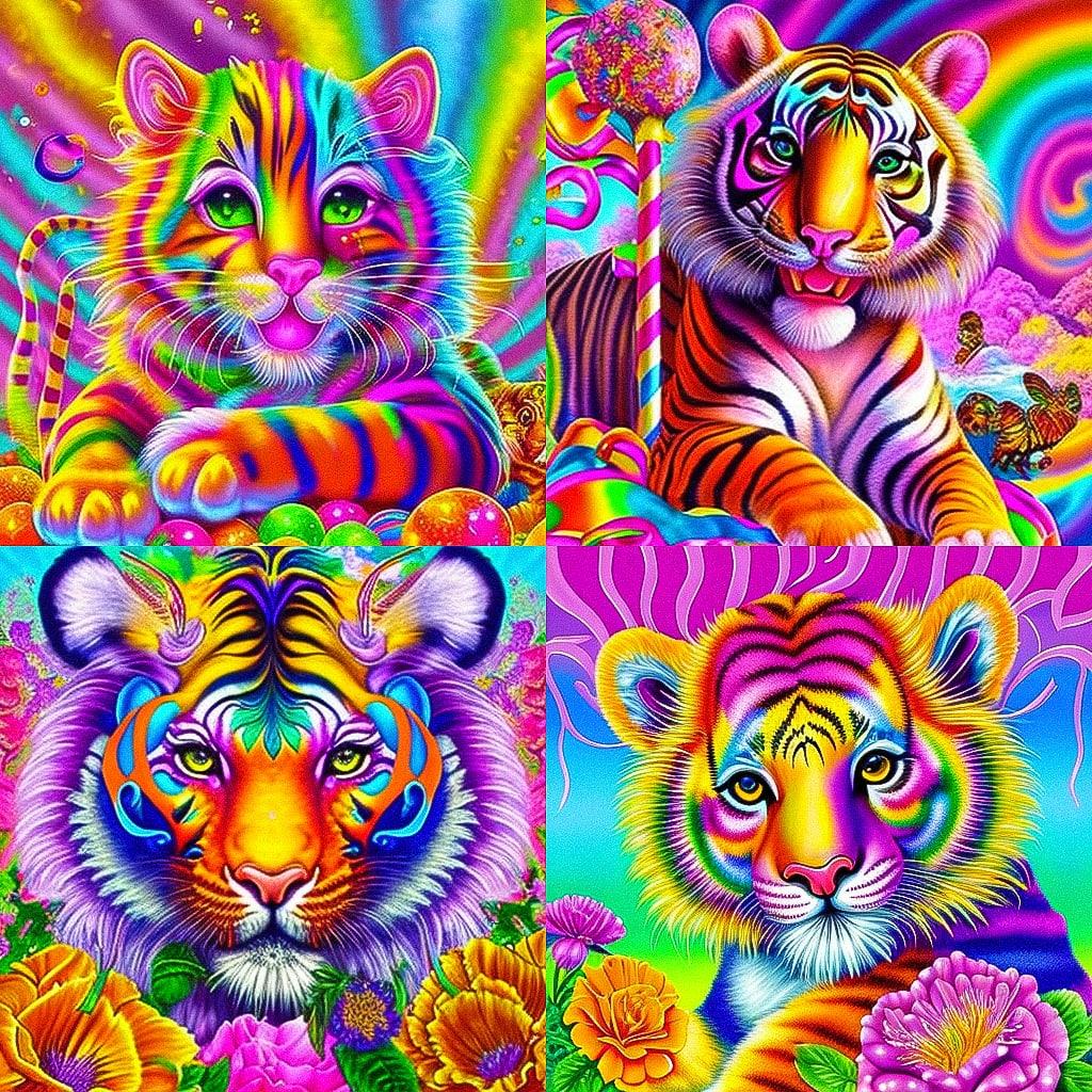 Lisa Frank style, Midjourney V4, render 1 of 4