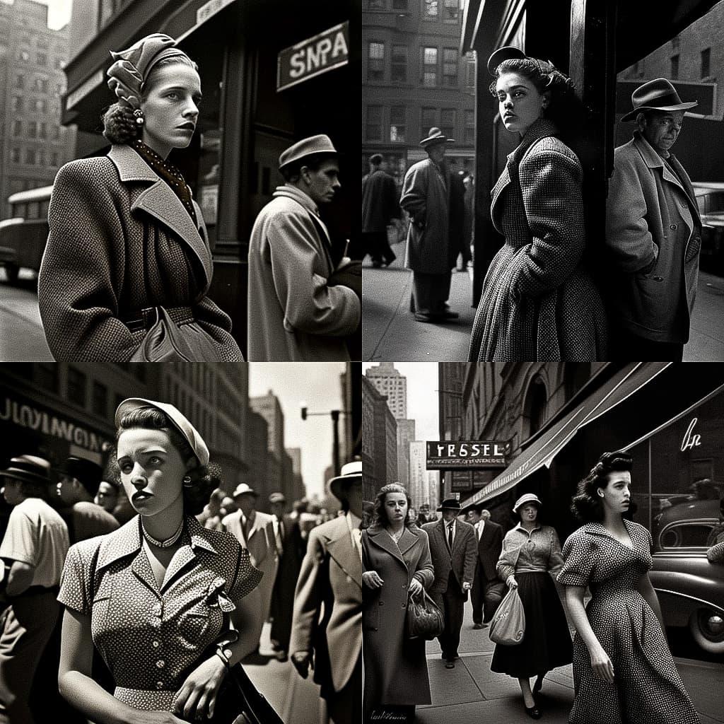 Lisette Model style, Midjourney V4, render 1 of 4
