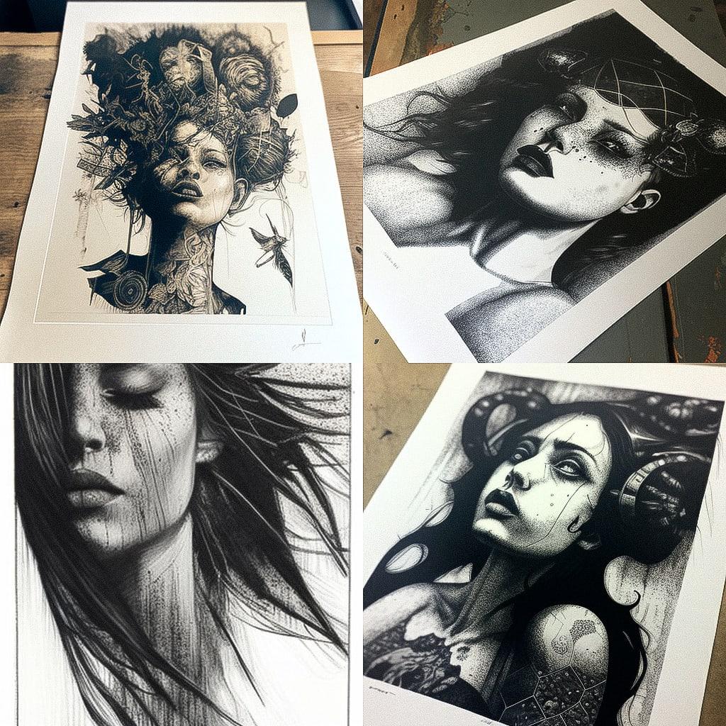 Lithography print style, Midjourney V4, render 1 of 4