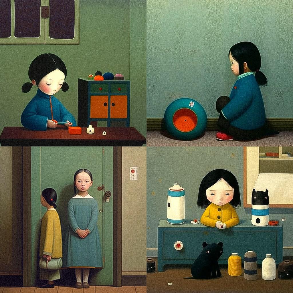 Liu Ye style, Midjourney V4, render 1 of 4