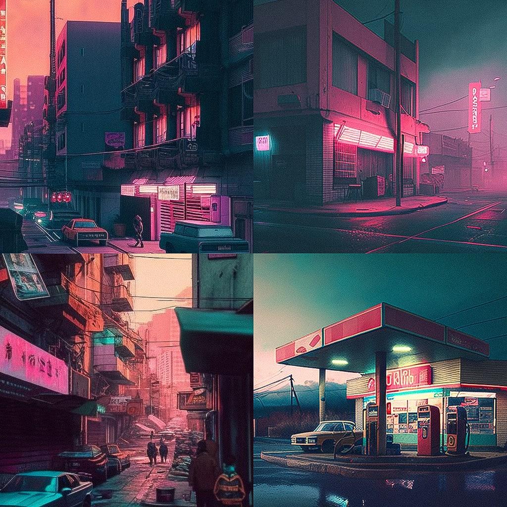 Lo-fi photography style, Midjourney V4, render 1 of 4