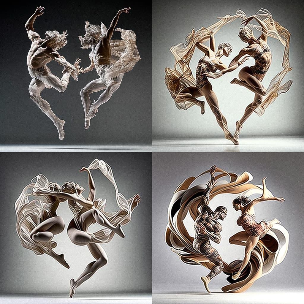 Lois Greenfield style, Midjourney V4, render 1 of 4