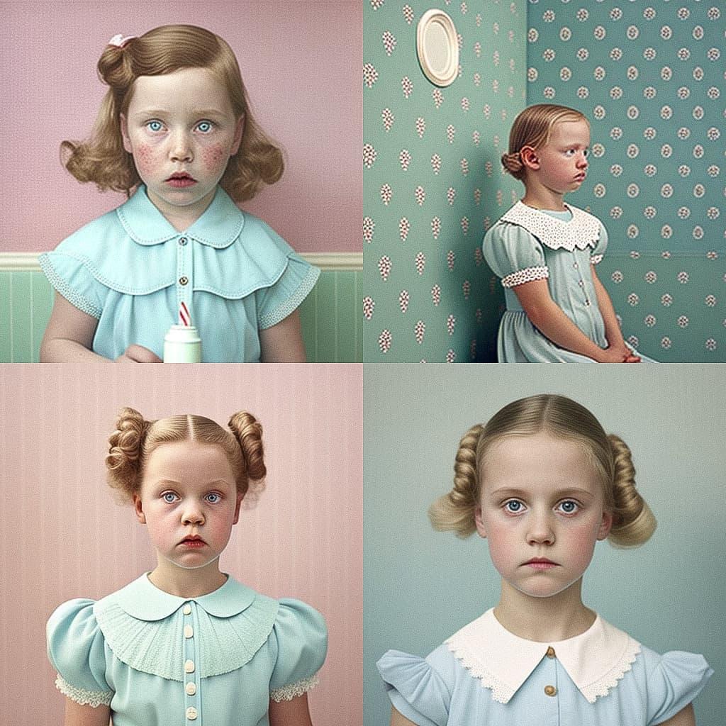 Loretta Lux style, Midjourney V4, render 1 of 4