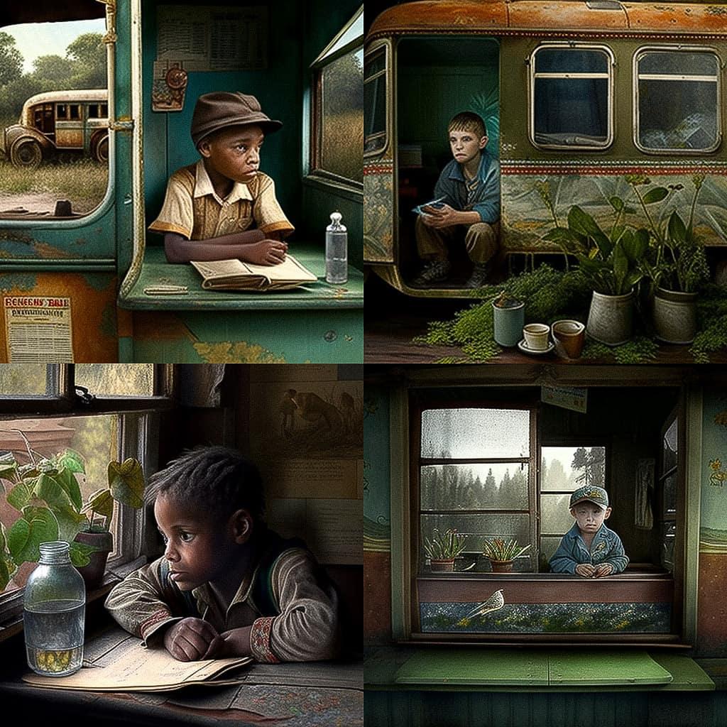 Lori Nix style, Midjourney V4, render 1 of 4
