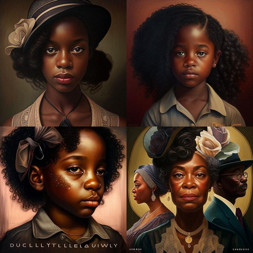 Louella Pettway style, Midjourney V4, render 1 of 4