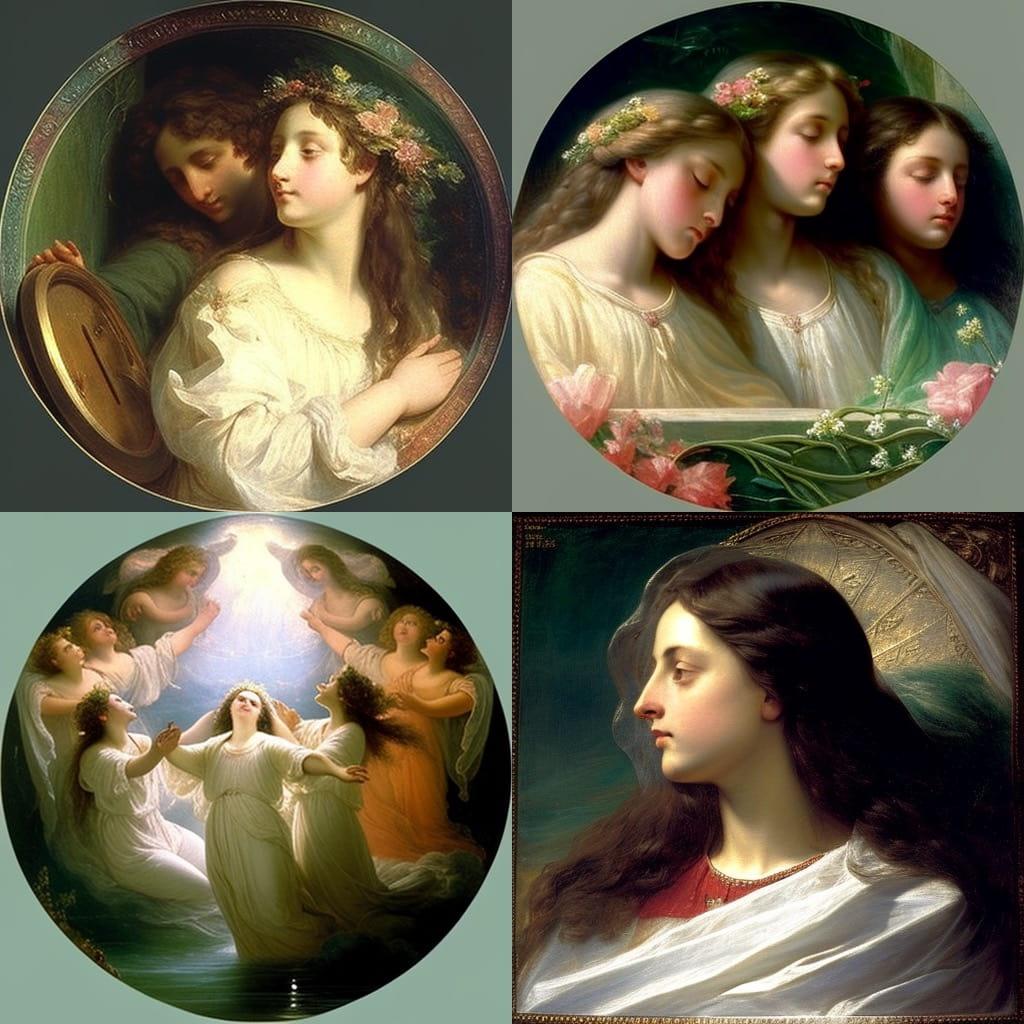 Louis Janmot style, Midjourney V4, render 1 of 4