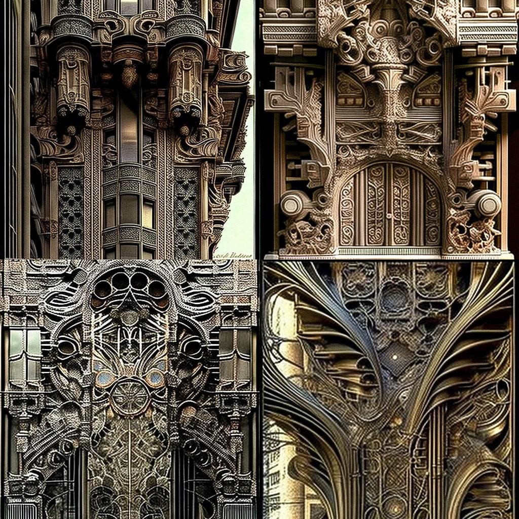 Louis Sullivan style, Midjourney V4, render 1 of 4