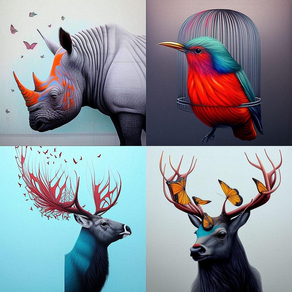 Louise McNaught style, Midjourney V4, render 1 of 4