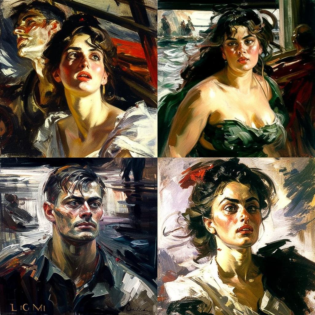 Lovis Corinth style, Midjourney V4, render 1 of 4