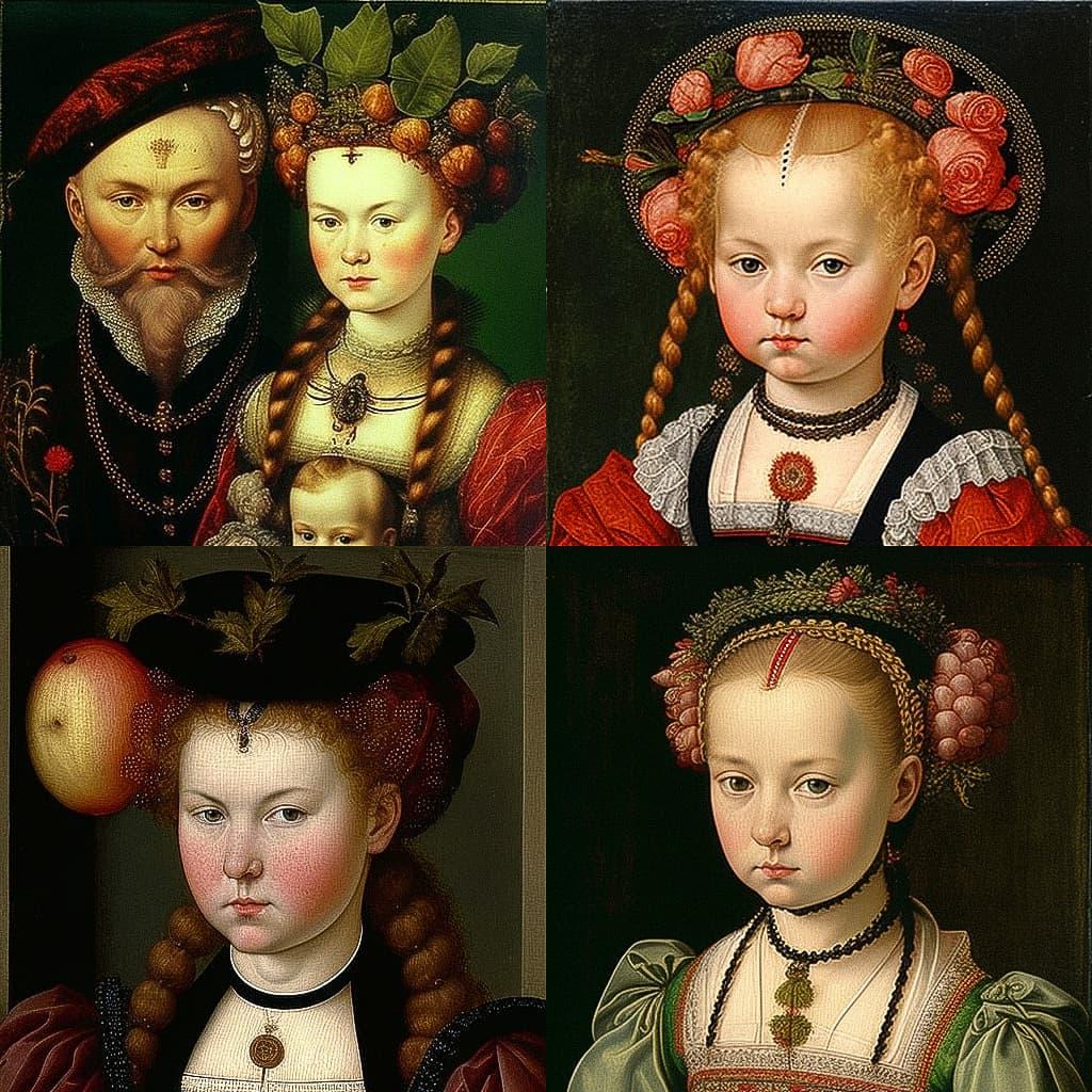 Lucas Cranach the Younger style, Midjourney V4, render 1 of 4