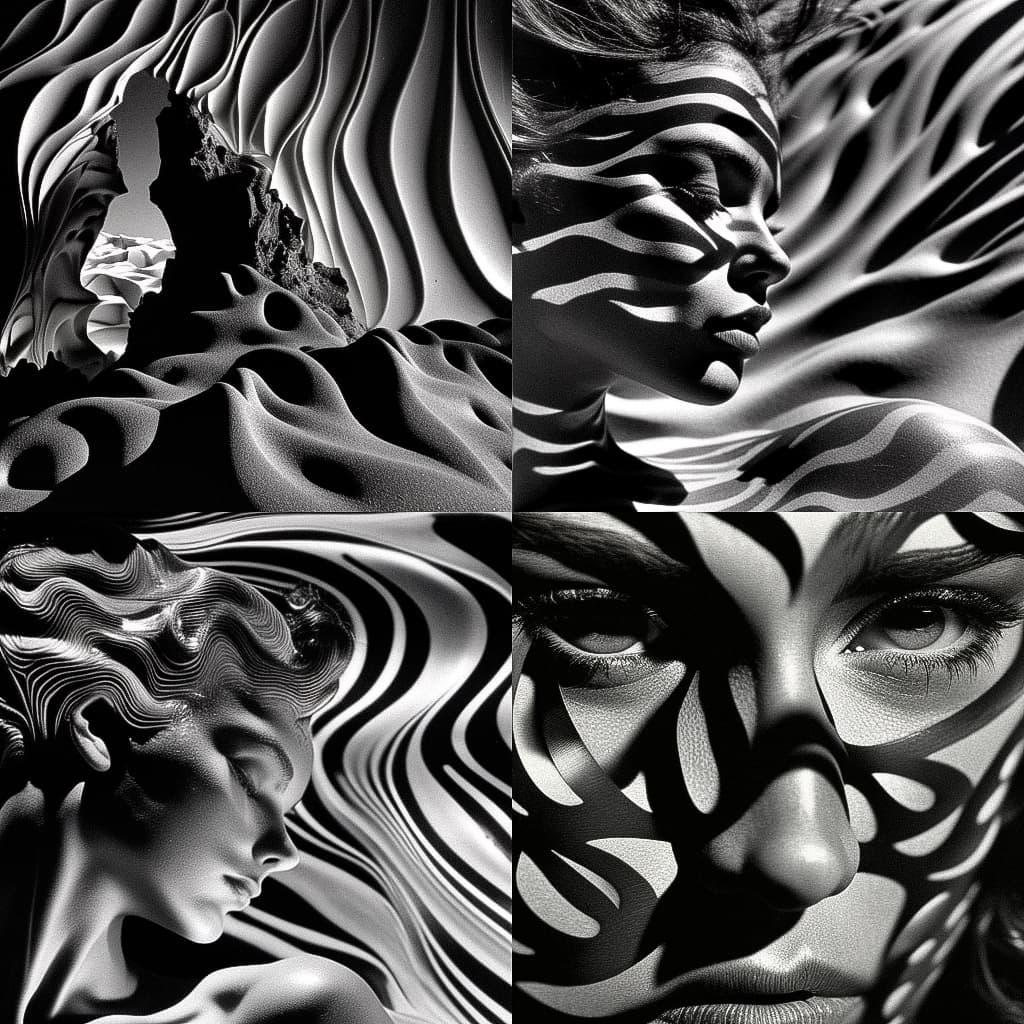 Lucien Clergue style, Midjourney V4, render 1 of 4