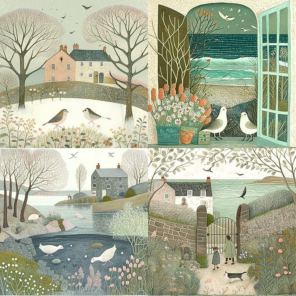 Lucy Grossmith style, Midjourney V4, render 1 of 4