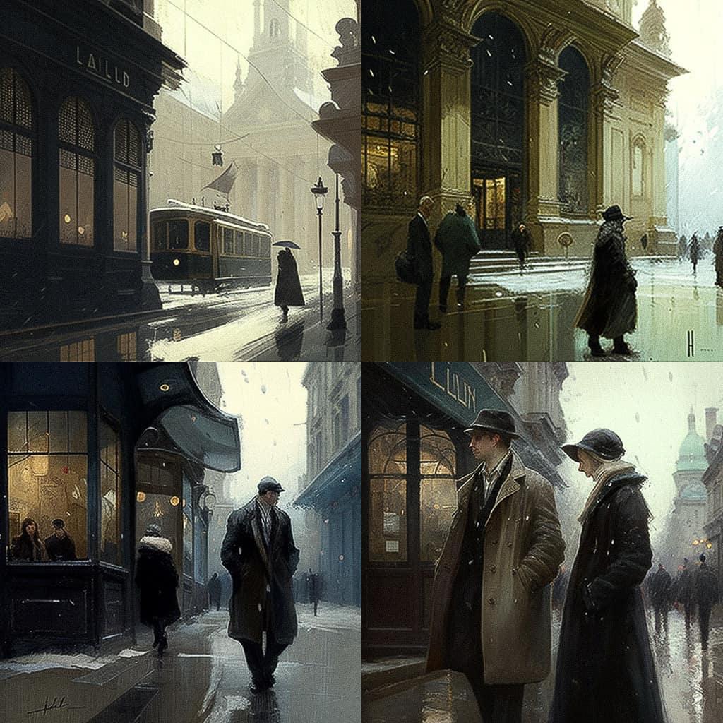 Luigi Loir style, Midjourney V4, render 1 of 4