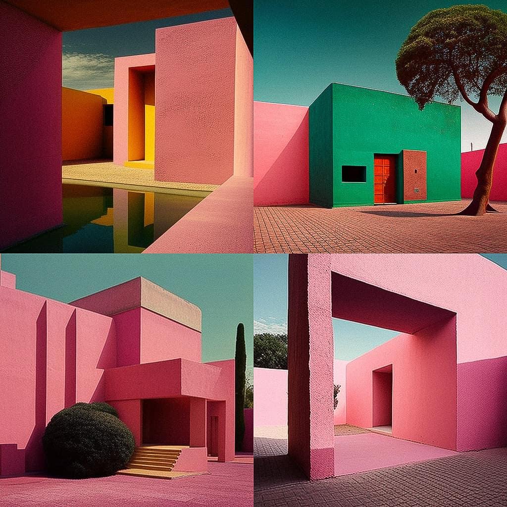 Luis Barragan style, Midjourney V4, render 1 of 4