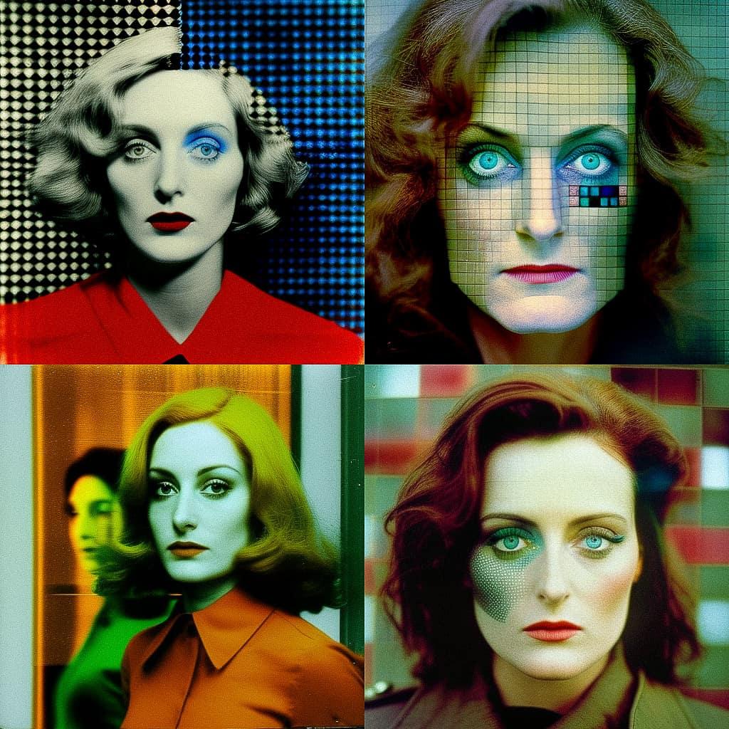 Lynn Hershman Leeson style, Midjourney V4, render 1 of 4