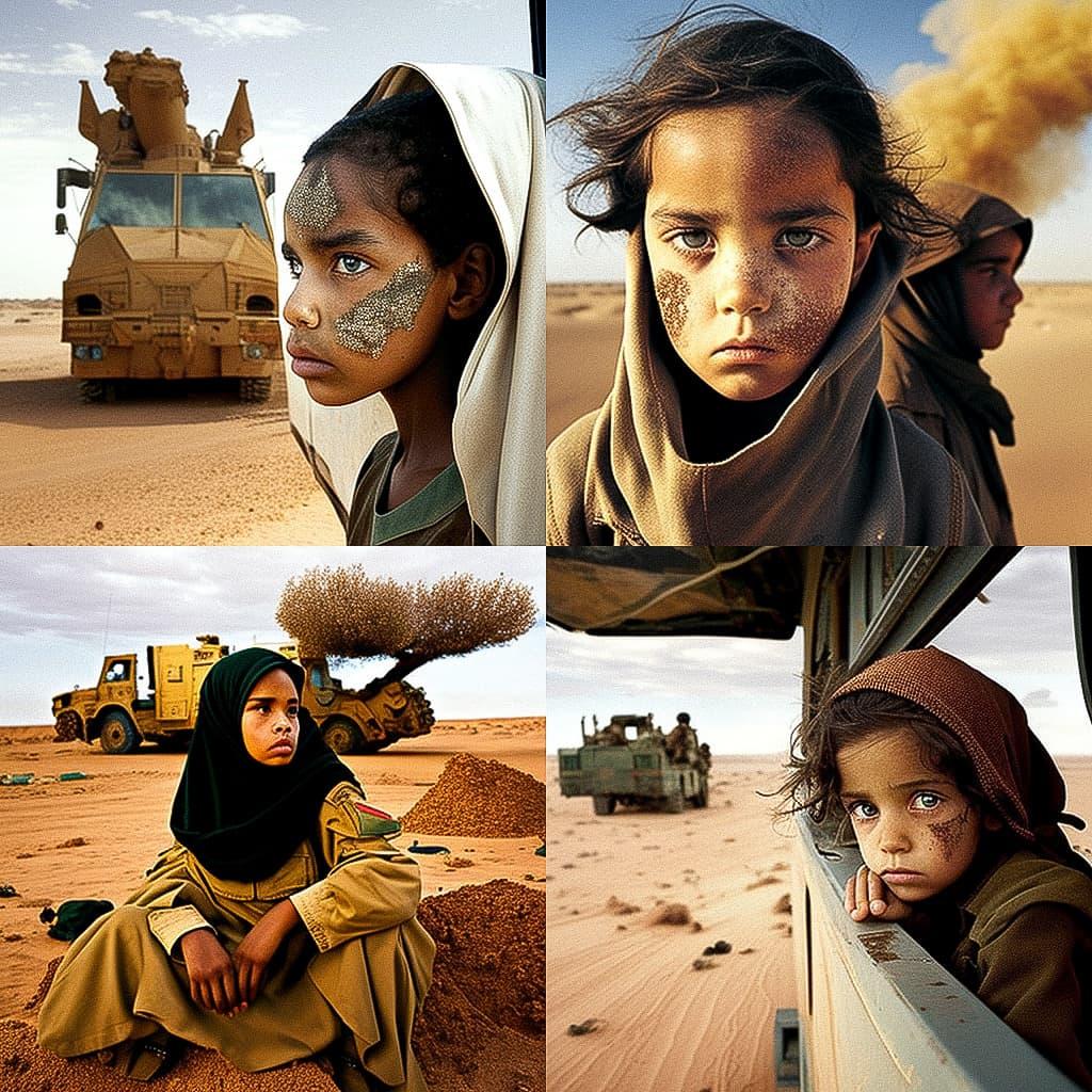 Lynsey Addario style, Midjourney V4, render 1 of 4