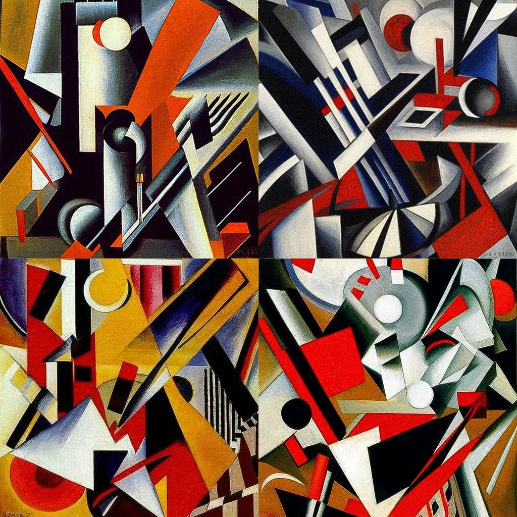Lyubov Popova style, Midjourney V4, render 1 of 4