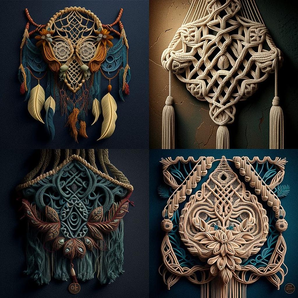 Macrame style, Midjourney V4, render 1 of 4