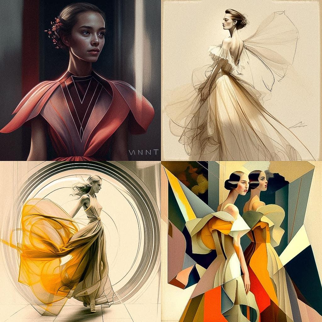 Madeleine Vionnet style, Midjourney V4, render 1 of 4