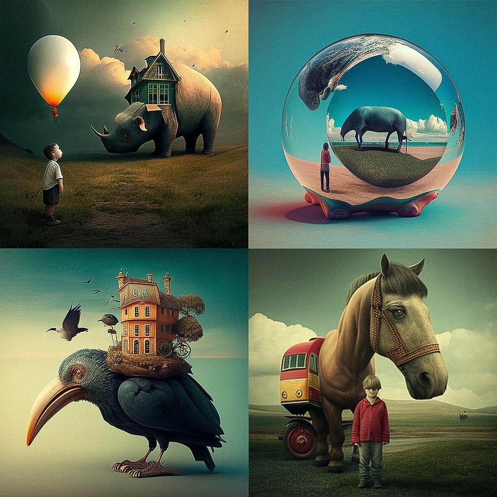 Magic realism style, Midjourney V4, render 1 of 4