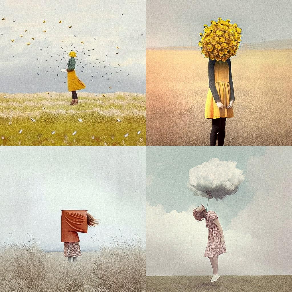 Maia Flore style, Midjourney V4, render 1 of 4