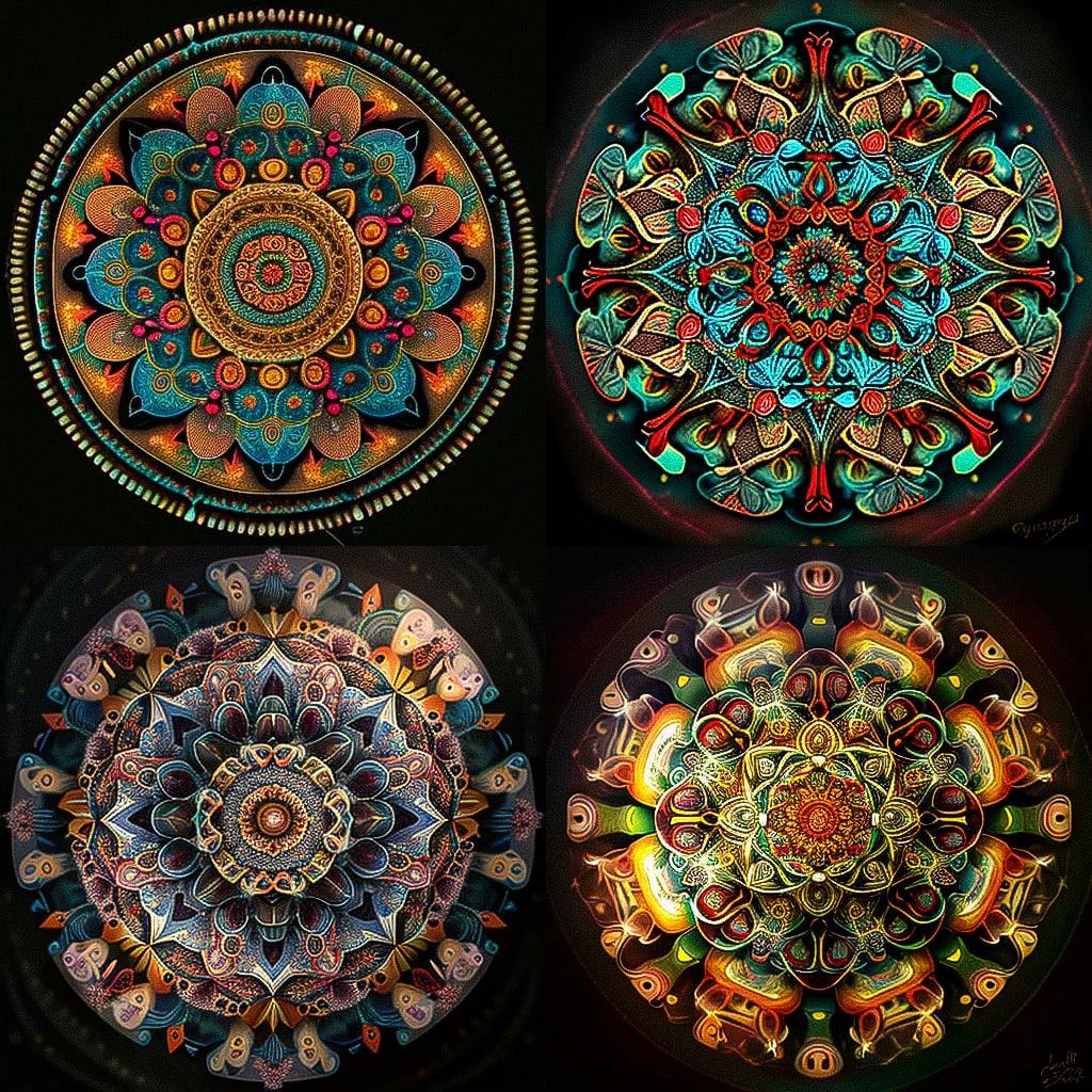 Mandala style, Midjourney V4, render 1 of 4
