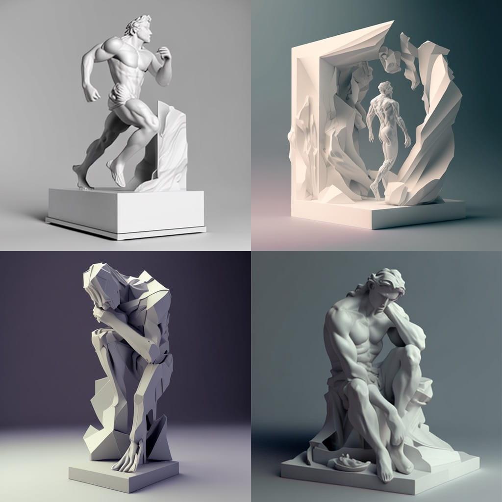 Maquette style, Midjourney V4, render 1 of 4
