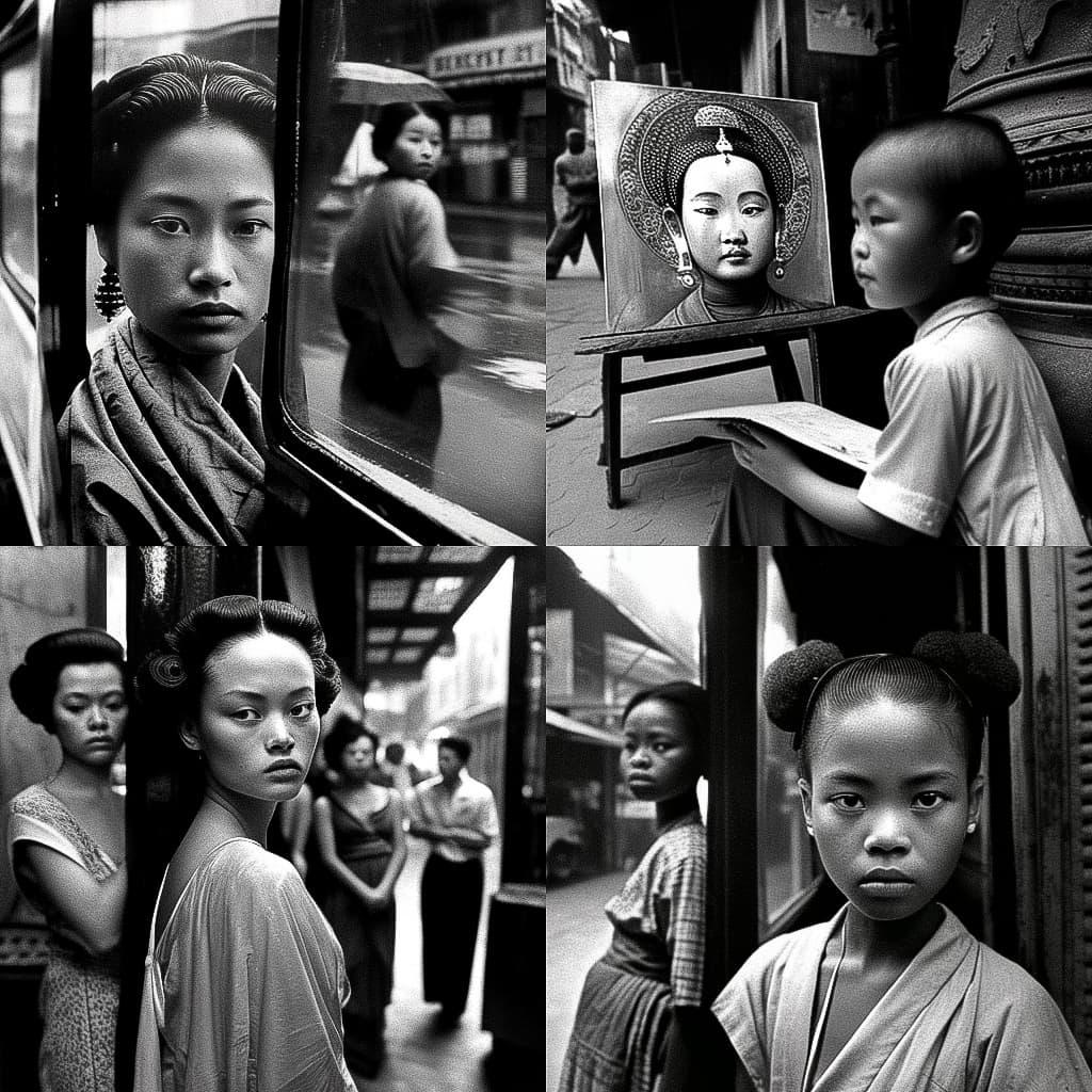 Marc Riboud style, Midjourney V4, render 1 of 4