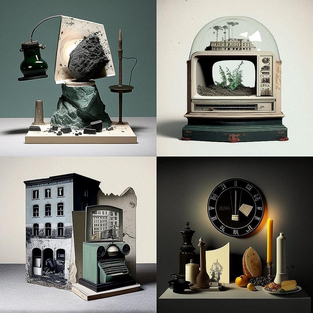 Marcel Broodthaers style, Midjourney V4, render 1 of 4