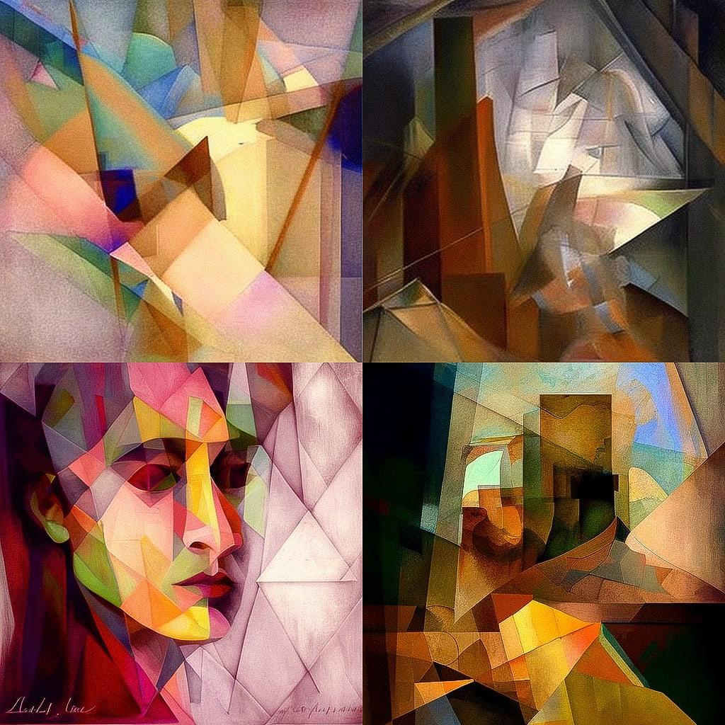 Marcel Duchamp style, Midjourney V4, render 1 of 4