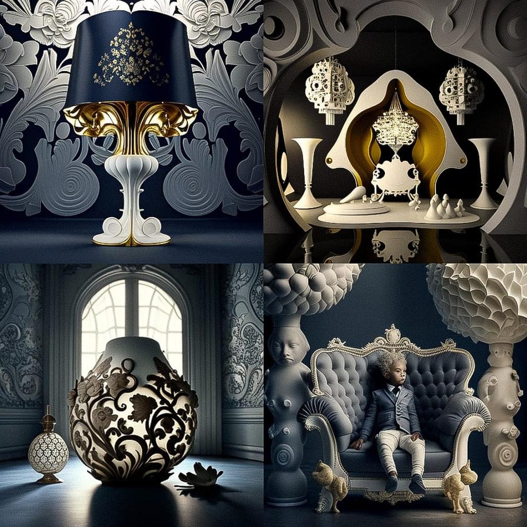 Marcel Wanders style, Midjourney V4, render 1 of 4