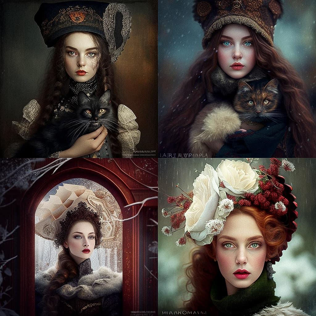 Margarita Kareva style, Midjourney V4, render 1 of 4