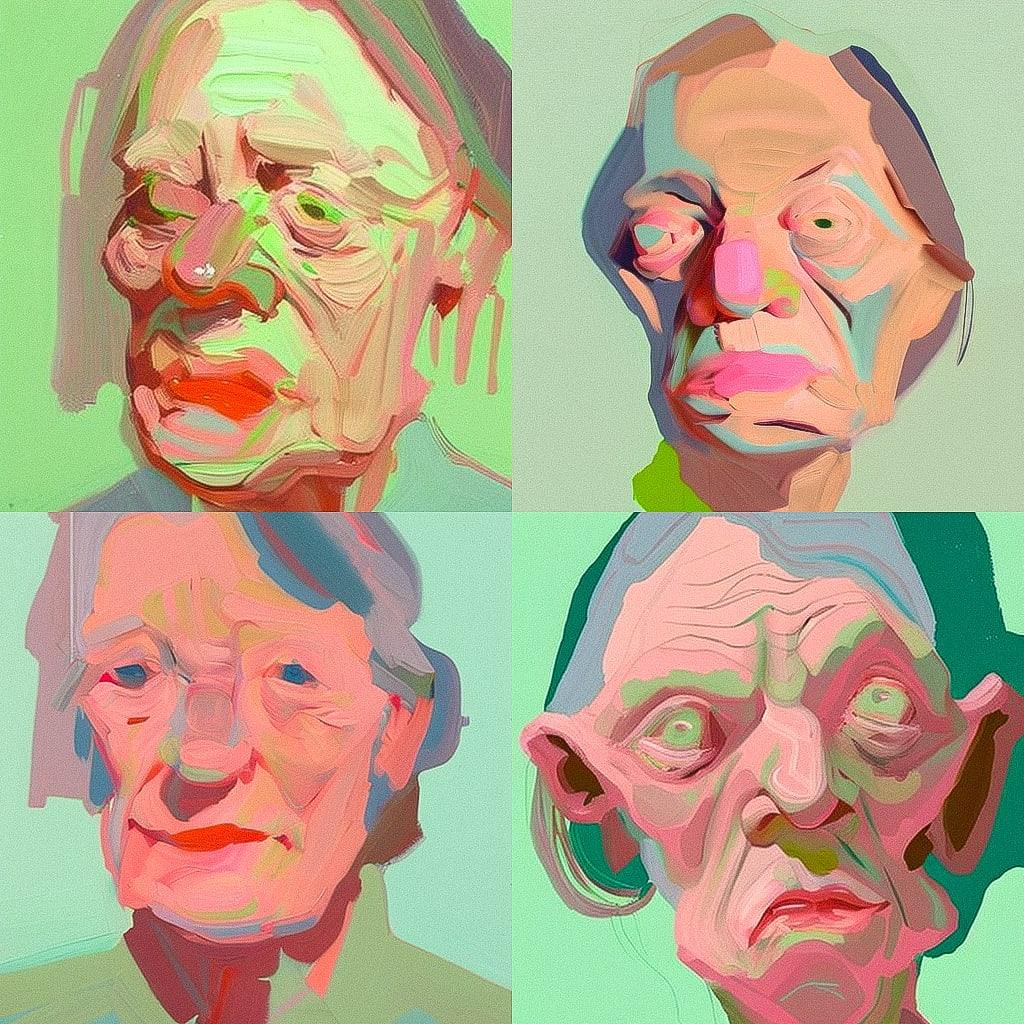 Maria Lassnig style, Midjourney V4, render 1 of 4