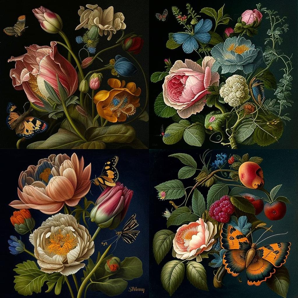 Maria Sibylla Merian style, Midjourney V4, render 1 of 4