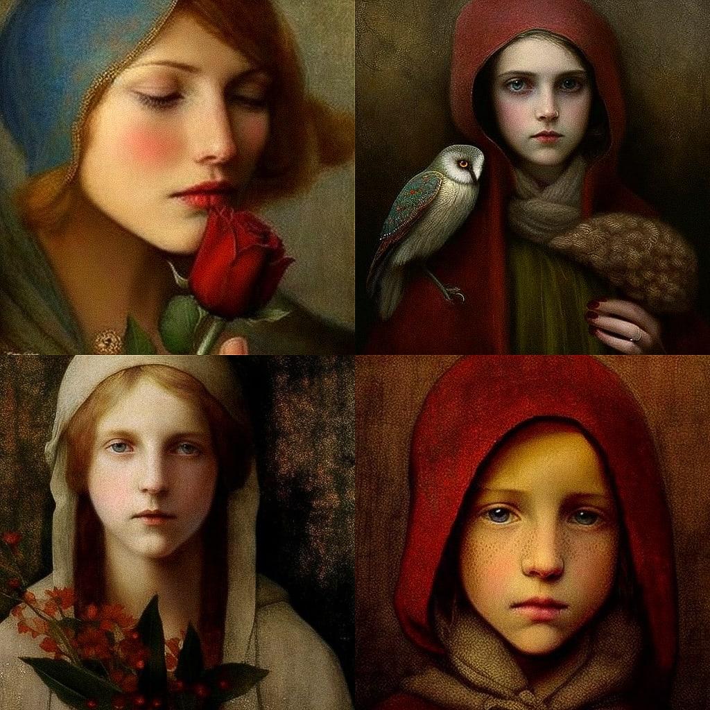 Marianne Stokes style, Midjourney V4, render 1 of 4