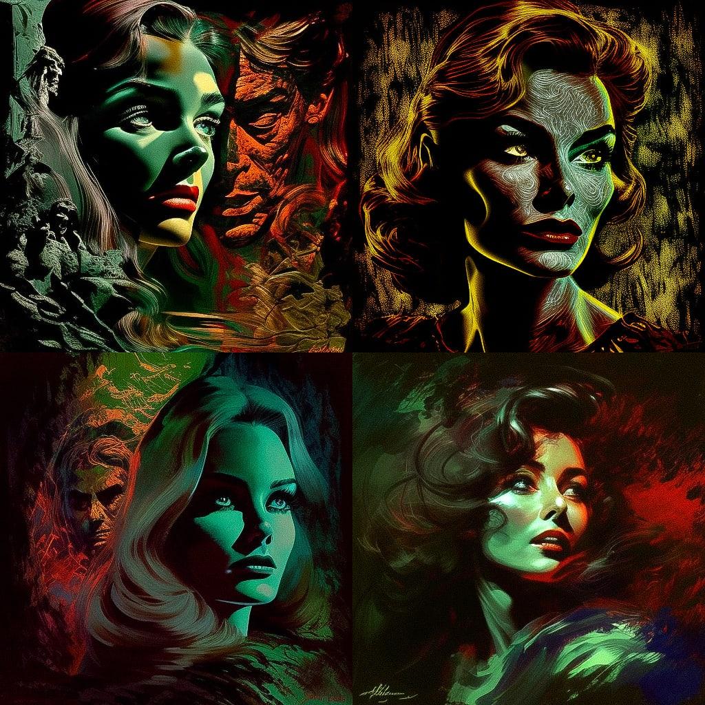 Mario Bava style, Midjourney V4, render 1 of 4