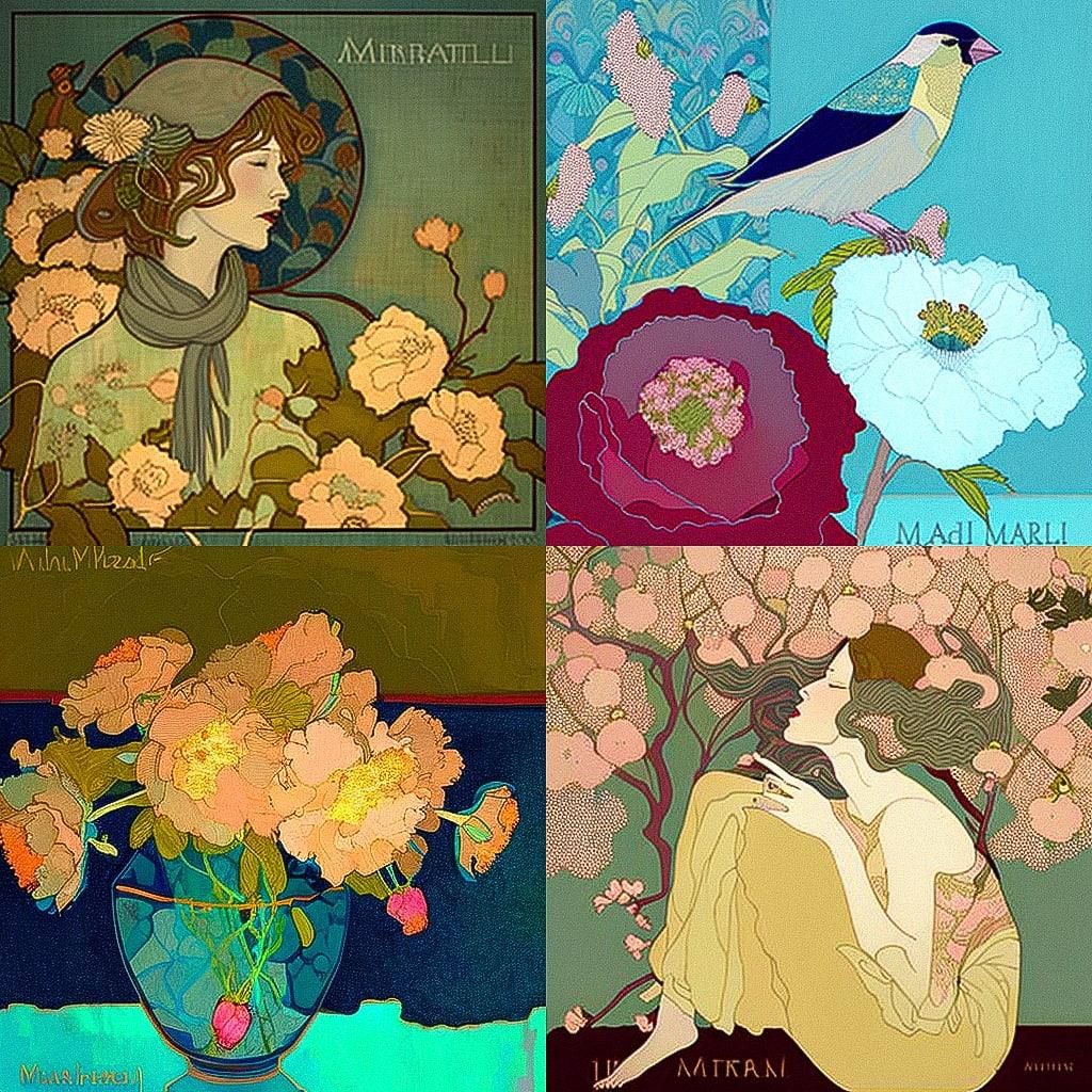 Marjorie Miller style, Midjourney V4, render 1 of 4