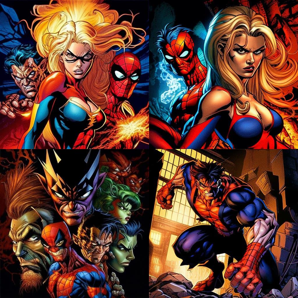 Mark Bagley style, Midjourney V4, render 1 of 4