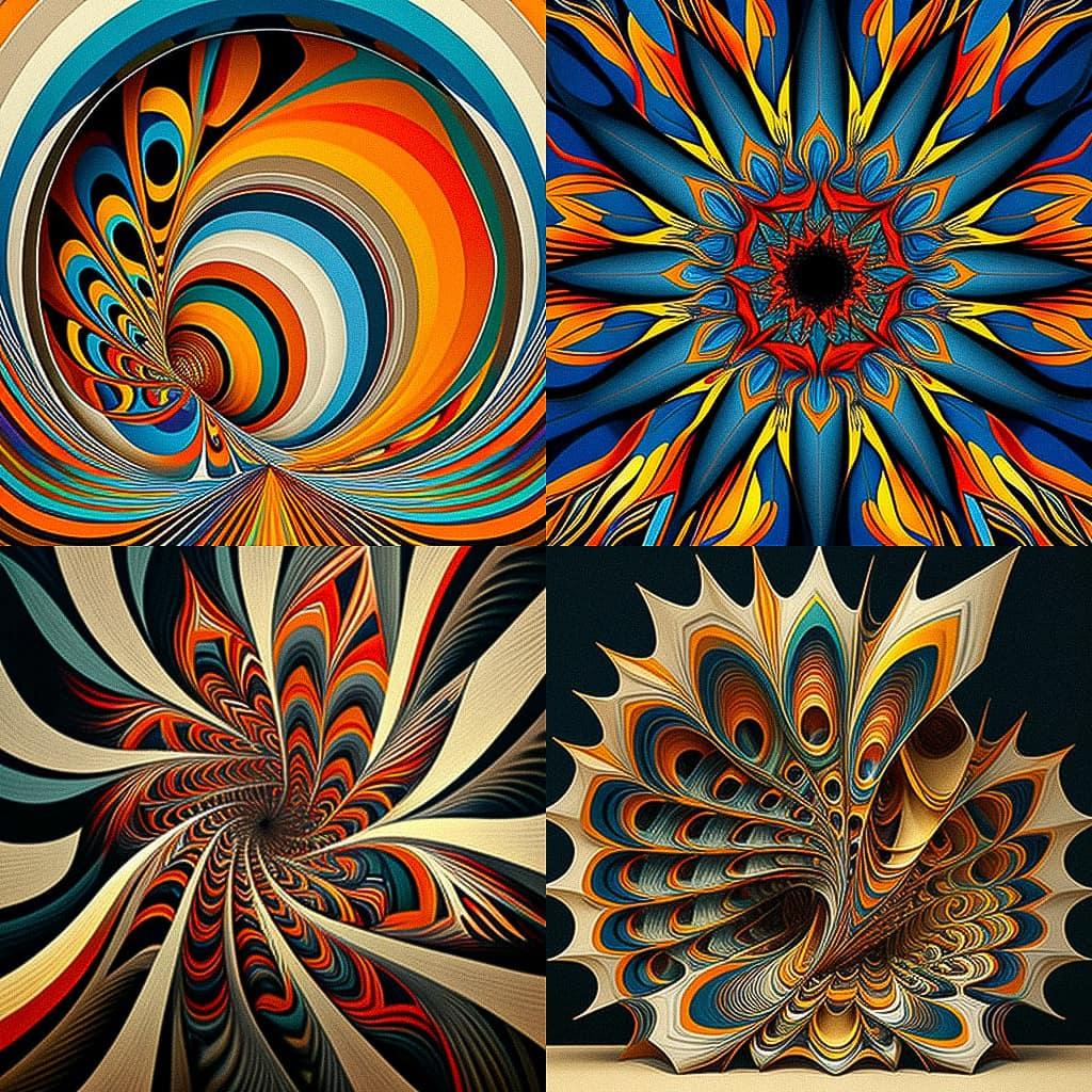 Mark Grotjahn style, Midjourney V4, render 1 of 4