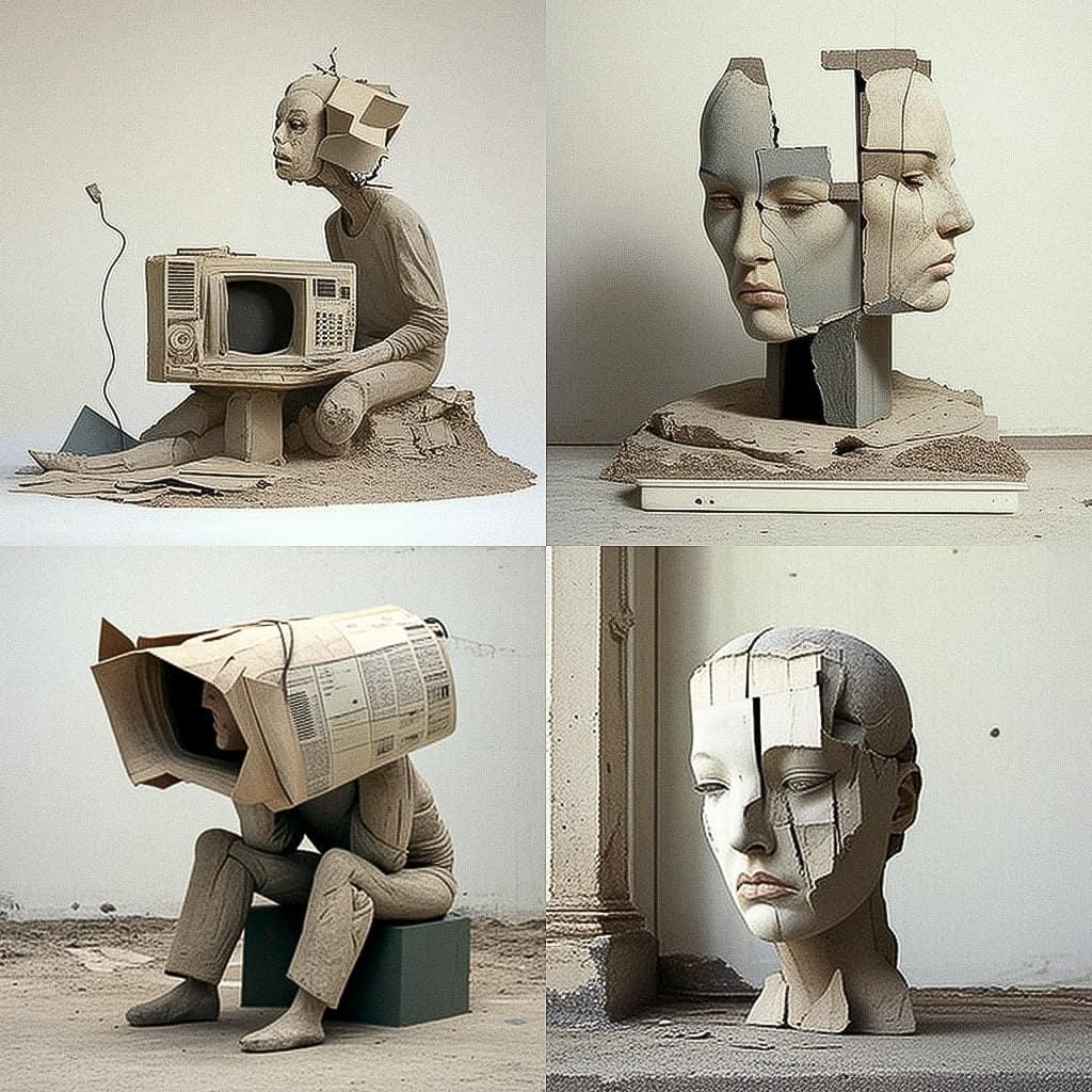 Mark Manders style, Midjourney V4, render 1 of 4