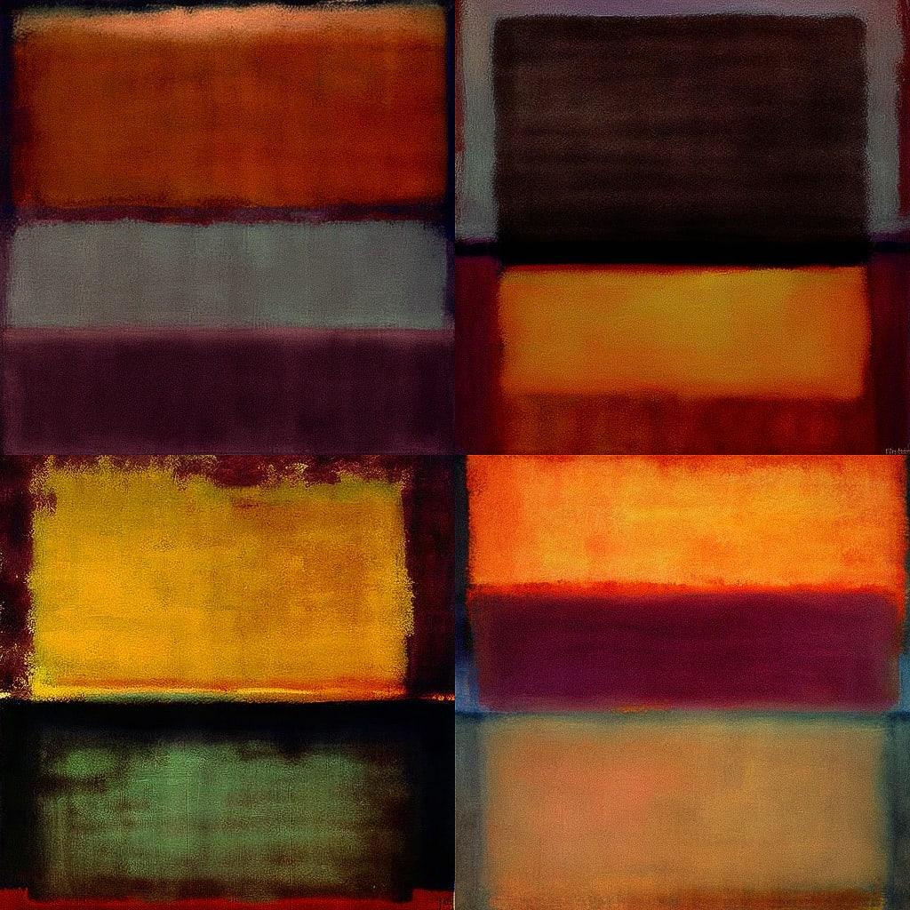 Mark Rothko style, Midjourney V4, render 1 of 4