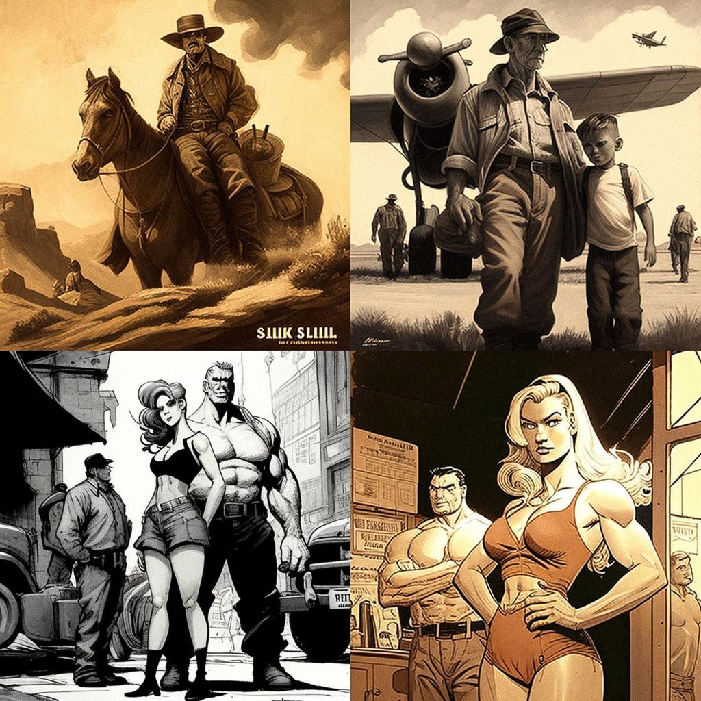 Mark Schultz style, Midjourney V4, render 1 of 4